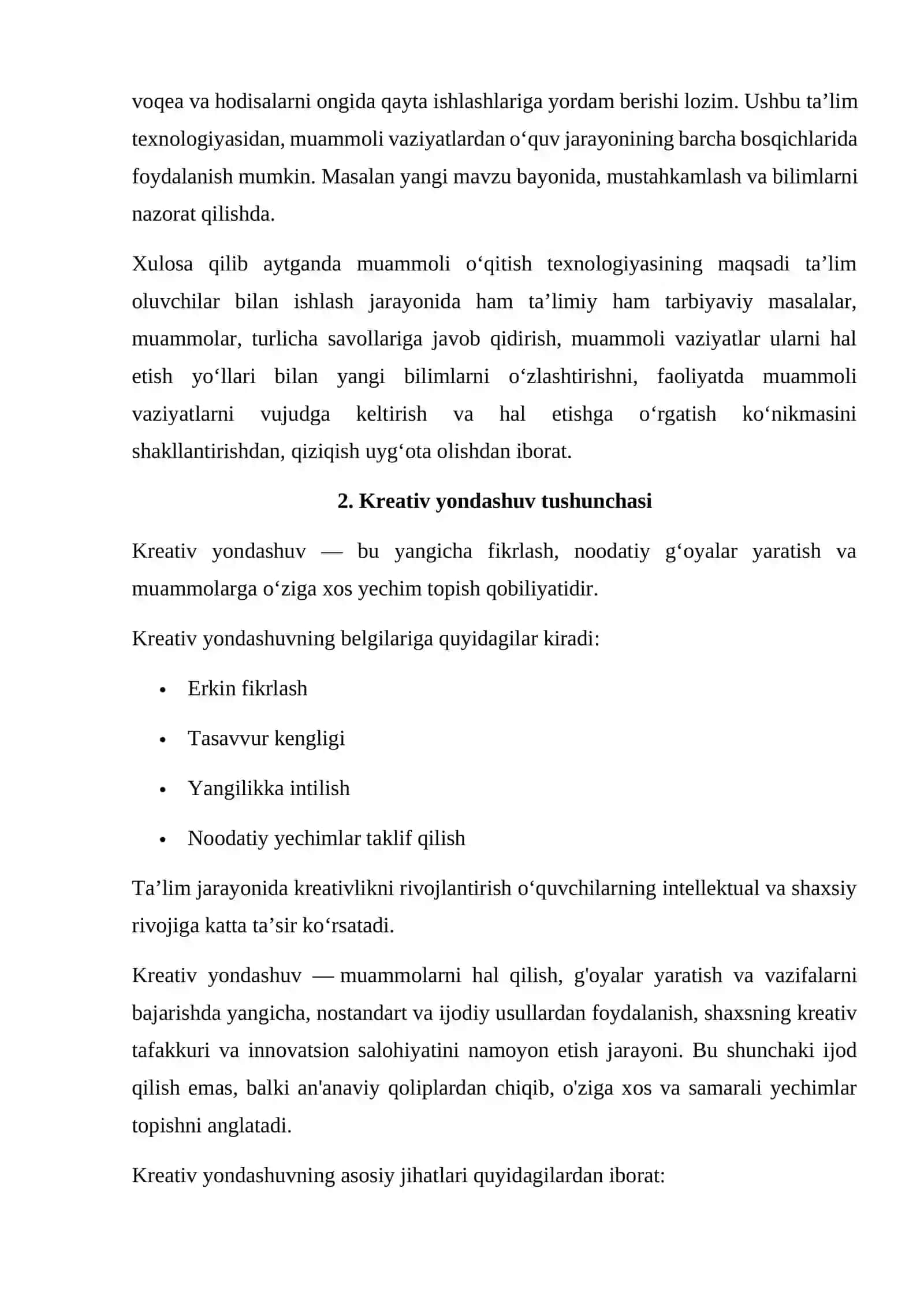 Muammoli va kreativ yondashuv asosida o’quvchilarni ijodiy kompetensiyalarni shakllantirish 4