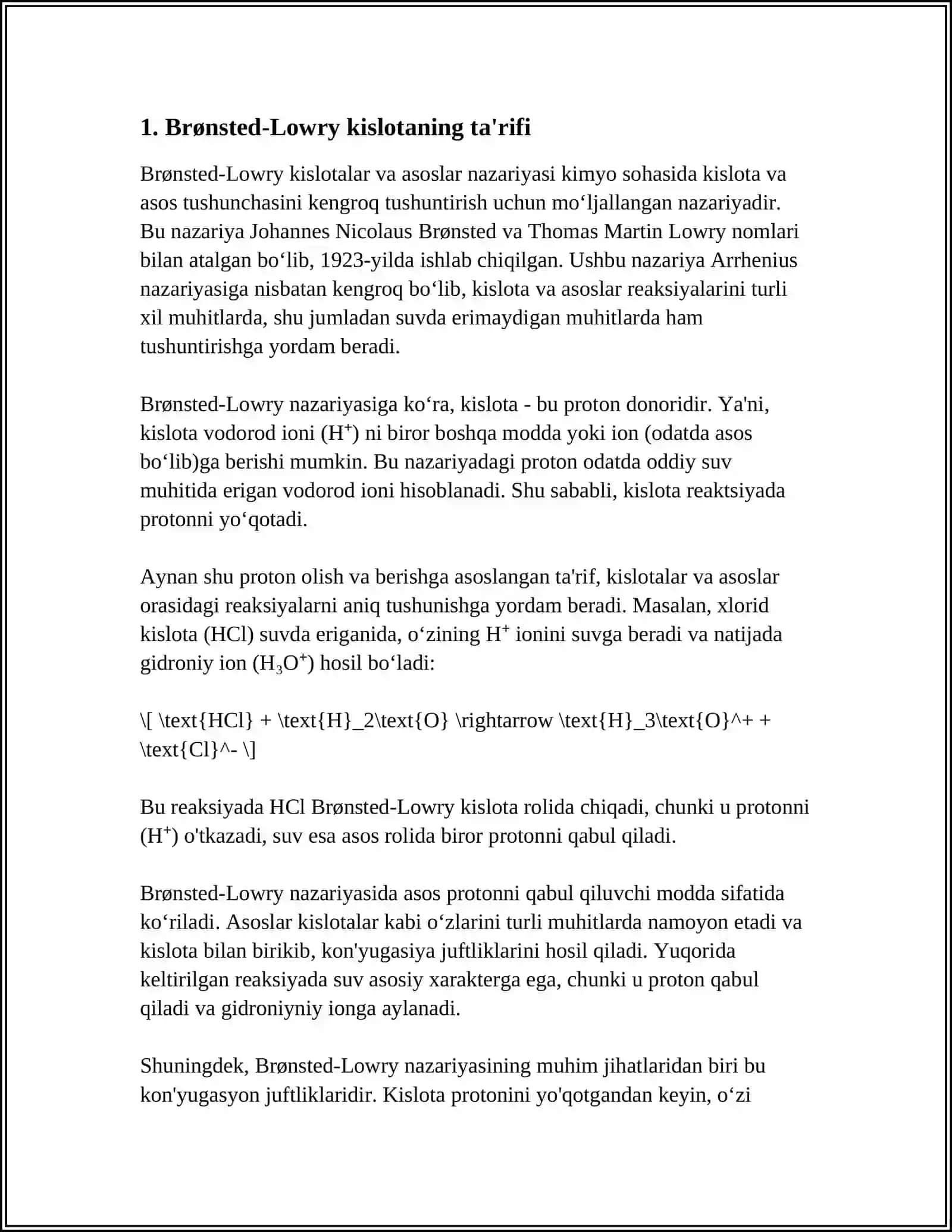 BRЕNSTЕD-LOURI KISLOTA VA ASOSLARI. ODDIY EFIRLAR 4