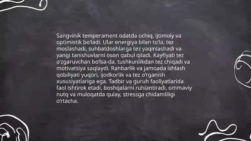 Temperament tiplari va xususiyatlari 4