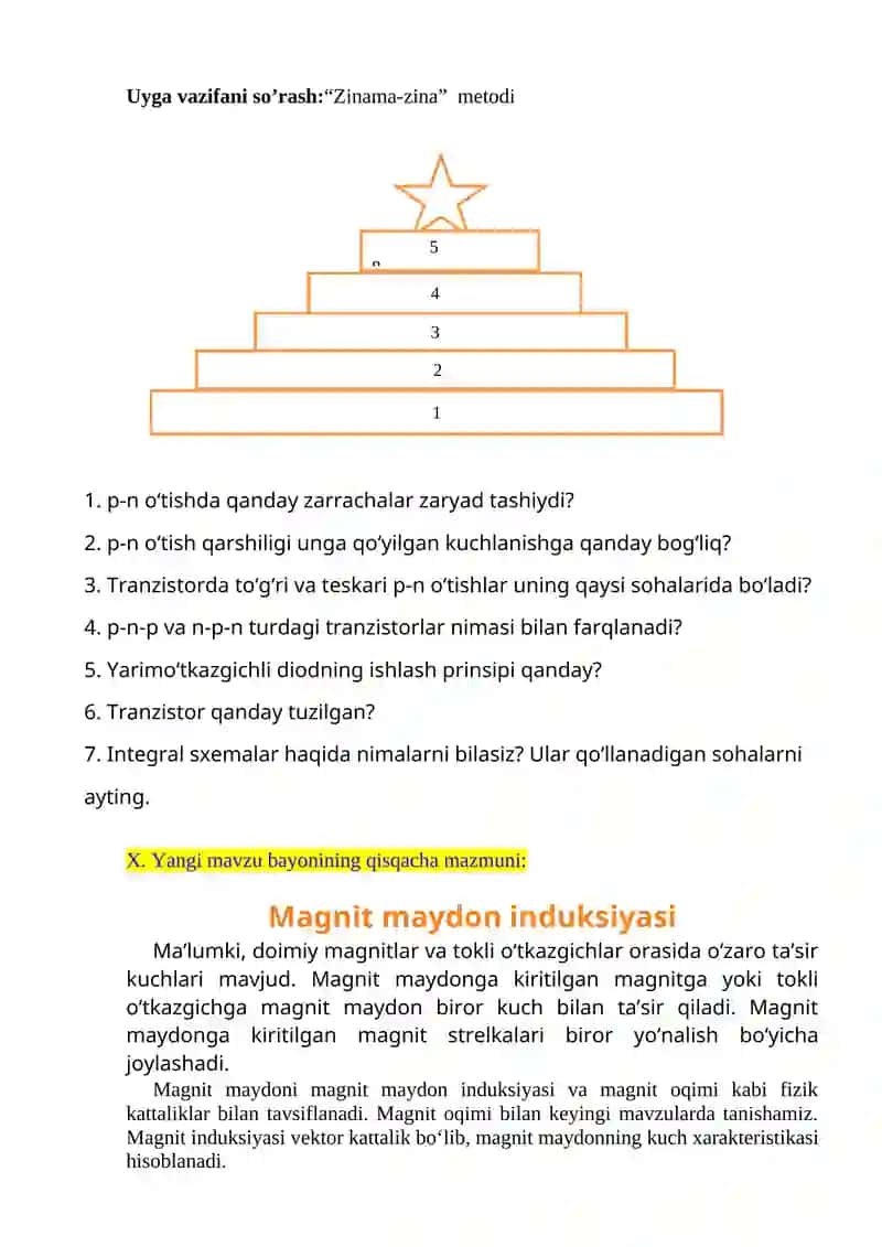 Magnit maydon induksiyasi. Tokli O‘tkazgichlarning magnit maydoni 4