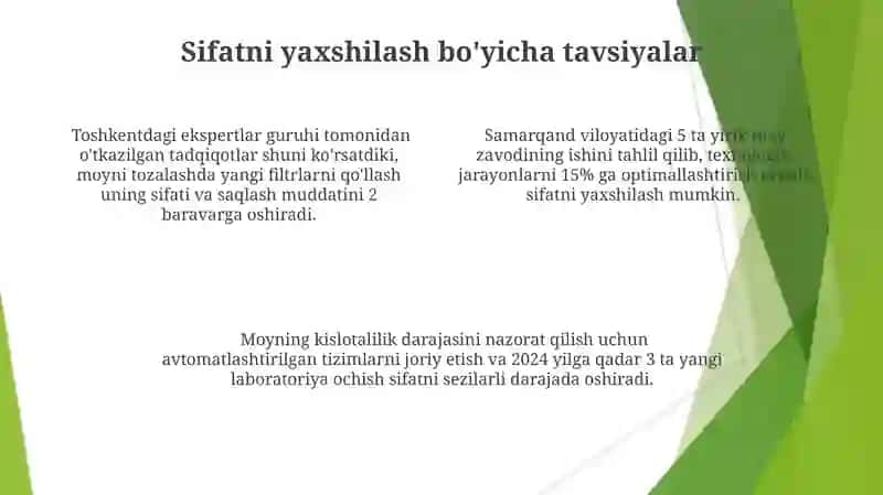 Moyning sifatini nazorat qilish va yaxshilash usullari 4