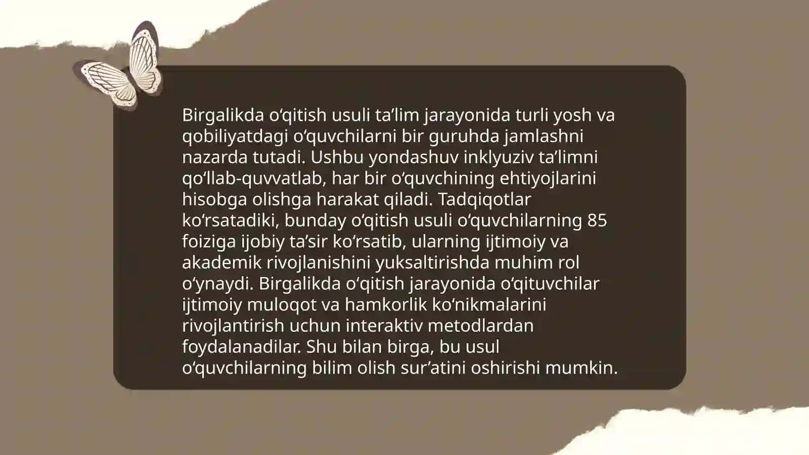 Inklyuziv talim va birgalikda oqitish ularning asosiy farqlarini asoslash 4