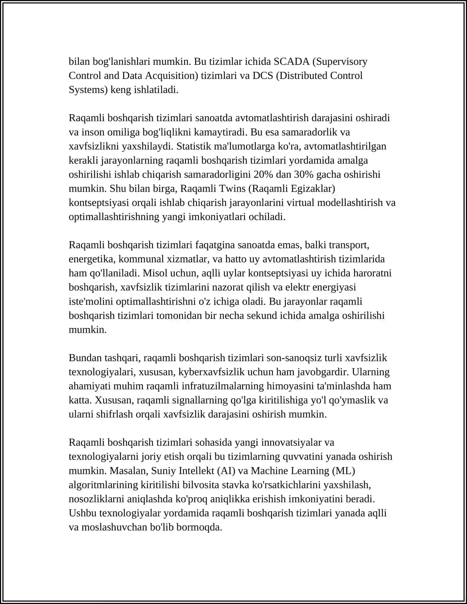 TEHNOLOGIK JARAYONLARINI RAQAMLI BOSHQARISHNING O'ZIGA XOS JIHATLARI 4