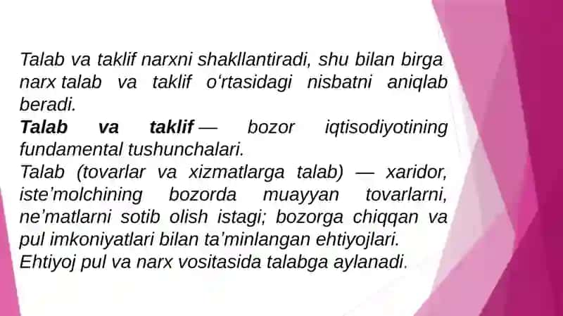 Raqobatlashgan va Raqobatlashmagan bozorlardanarx belgilash xususiyatlari 4