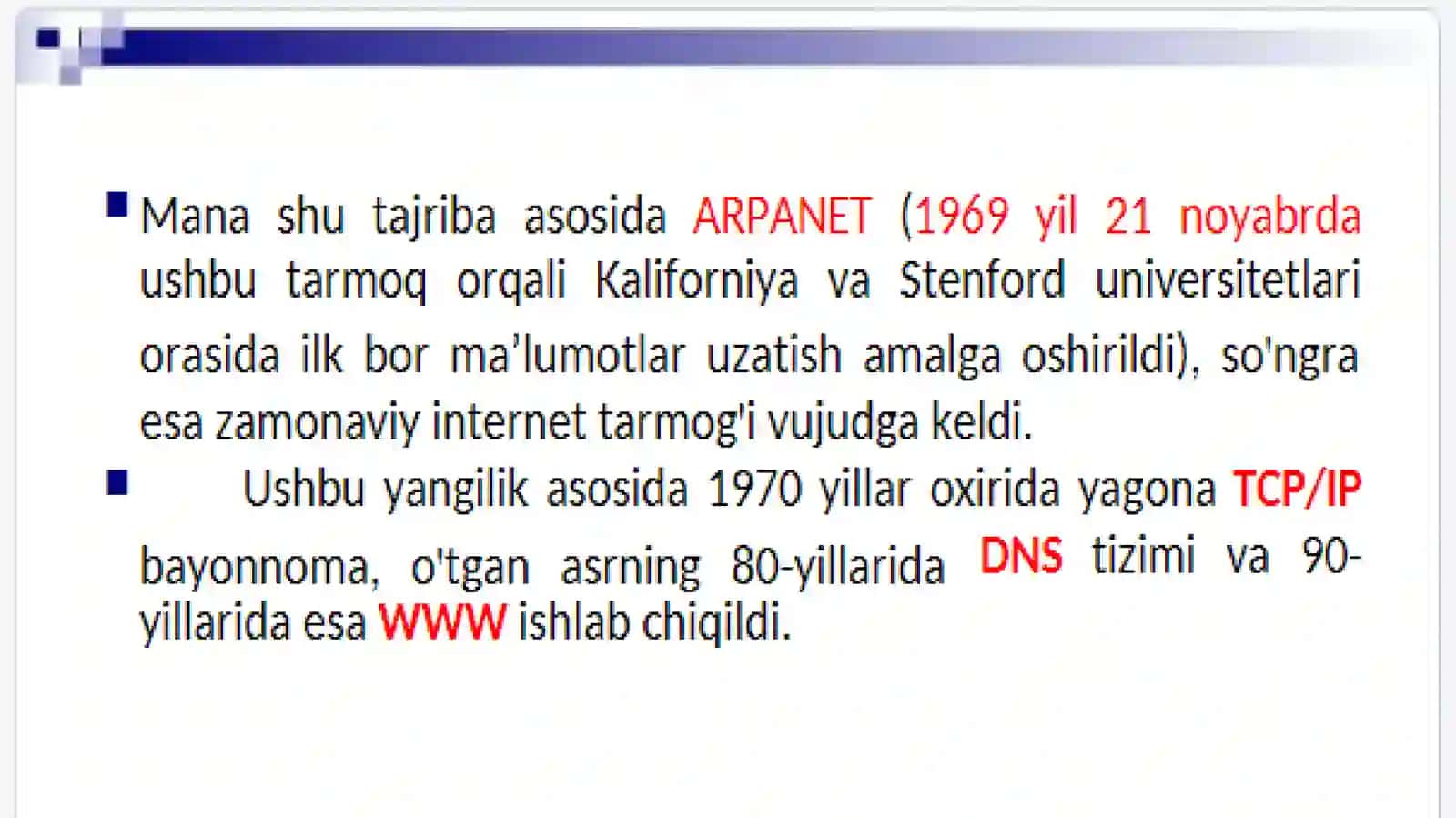 KOMPIYUTER TARMOQLARIVA TARMOQTEXNOLOGIYALARI 4
