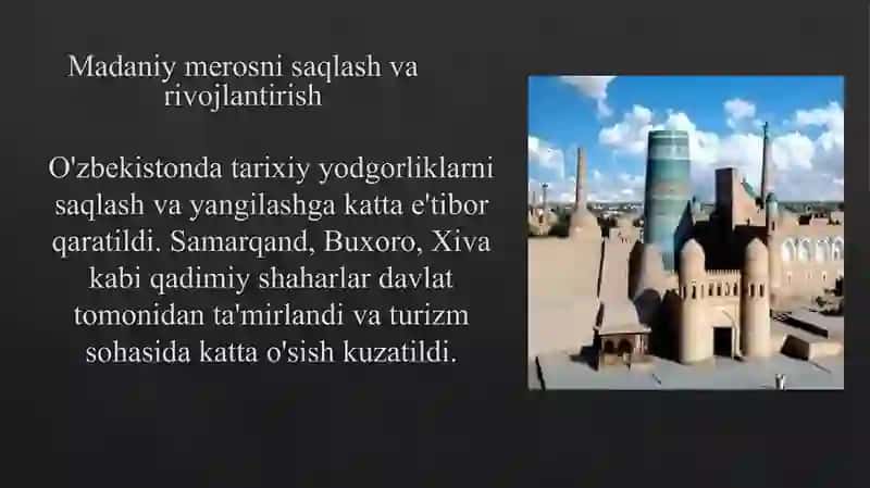 Mustaqillik yillarida O'zbekistonda ma'naviy va madaniy taraqqiyot 4