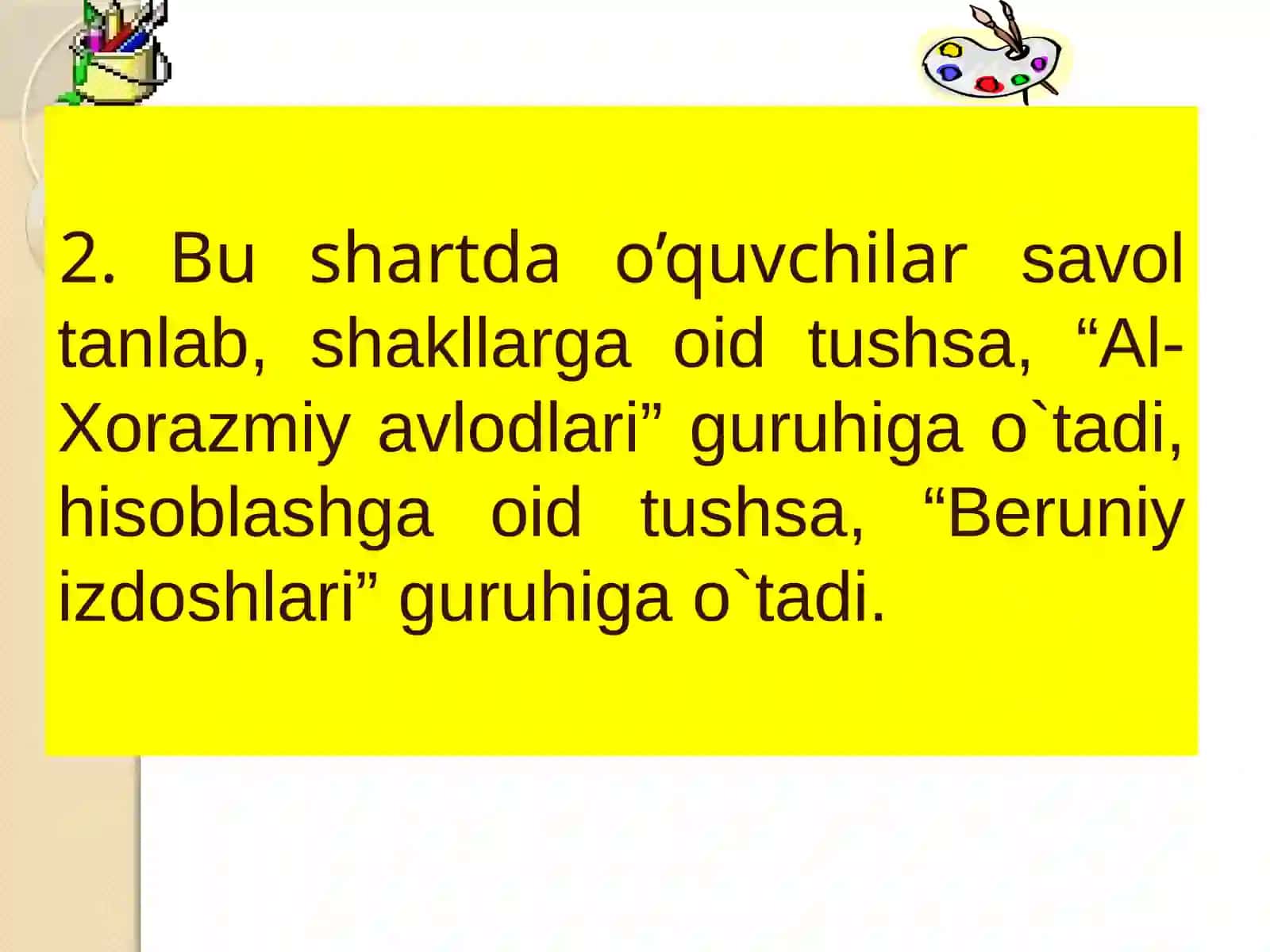 Ulush va kasr o'nli kasr mavzusini o'rgatishda ko'rgazmalilikdan foydalanish 4