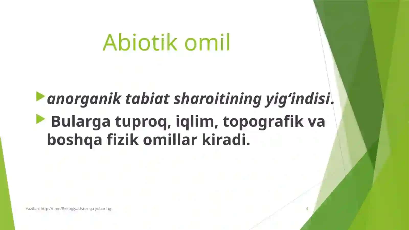 Muhitning abiotik omillari 4