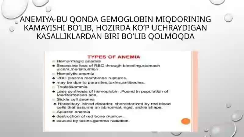 Kamqonlik turlari va sabablari. Kamqonlikning biokimyoviy mexanizmlari 4