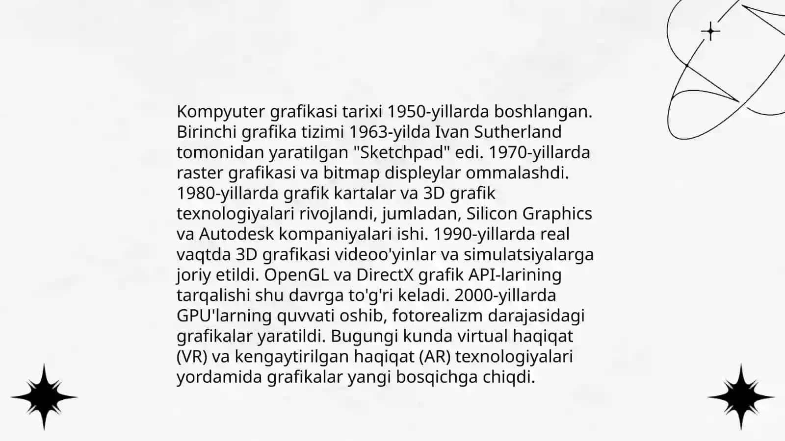 Kompyuter grafikasining vositalari, muharrirlari. Mutaxassislik taʼlim yoʻnalishiga mos boʻlgan muhandislik dasturlari 4