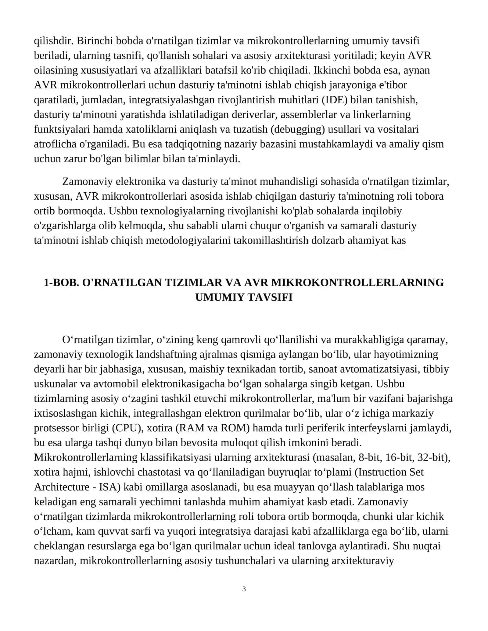 AVR mikrokontrolerlarida o'rnatilgan dasturiy ta'minot ishlab chiqish 4