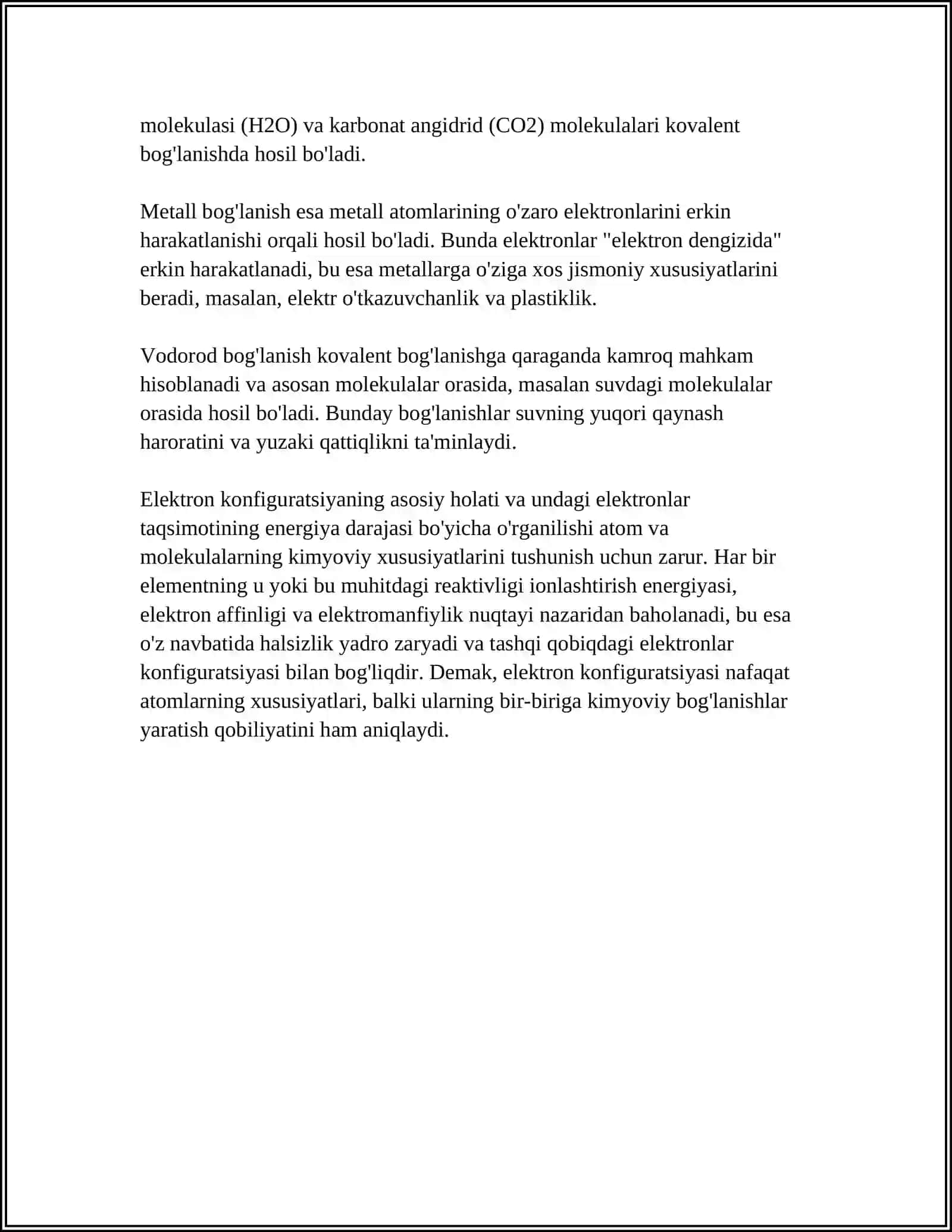 KIMYOVIY BIRIKMALARNING ELEKTRON TUZILISHI VA XOSSALARI 4