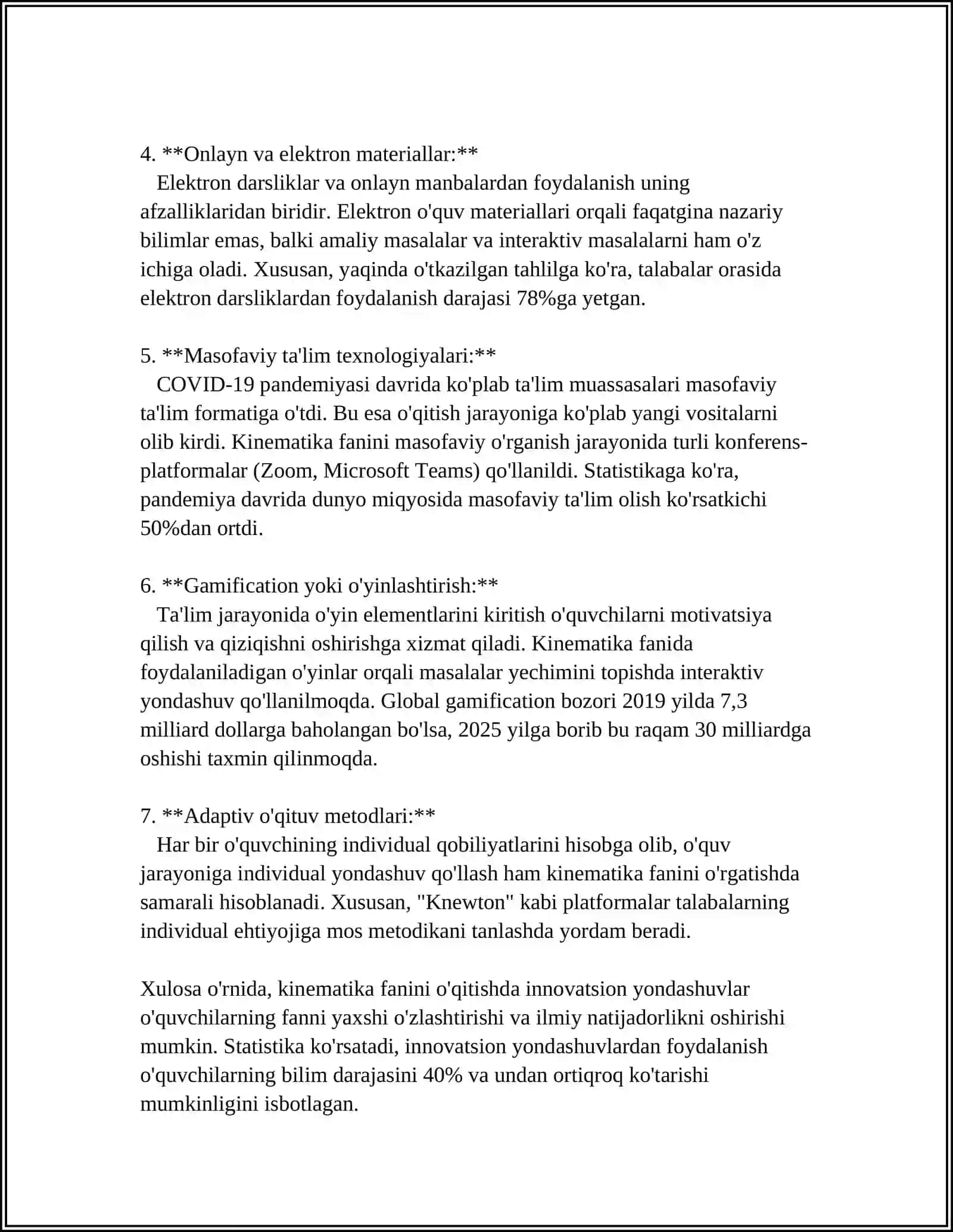 Kinematika fanini o'qitishda innovatsion yondashuvlar 4