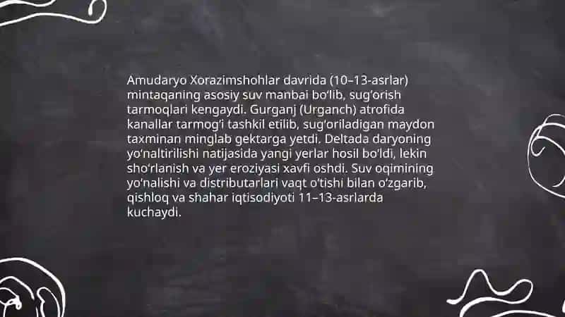 Xorazimshohlar tarixiy davri geografiyasi 4