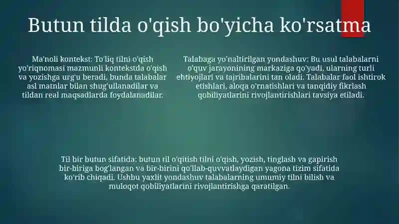 Oqish Darslarida Qo'Llanadigan Metodlarga Tavsif 4