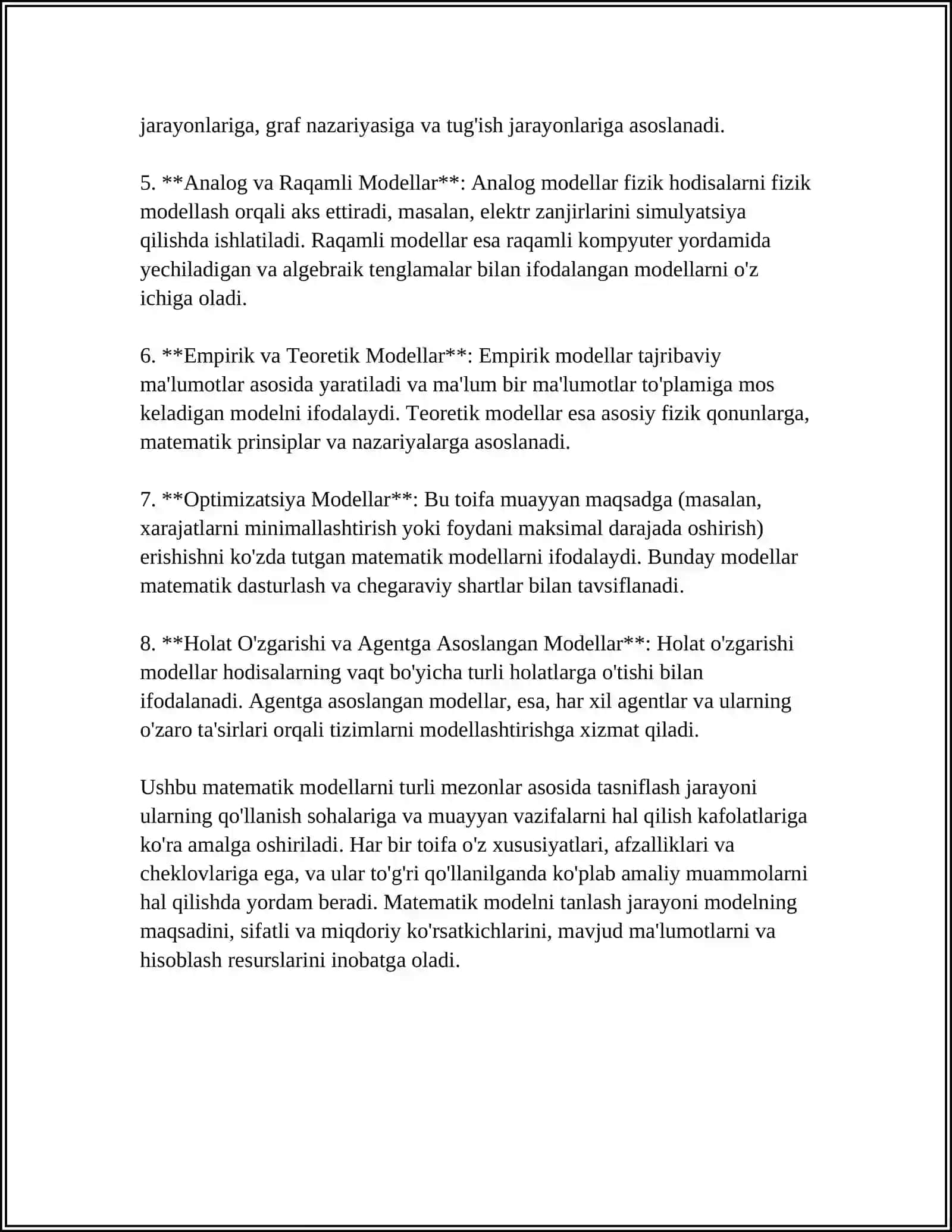 ENG SODDA MATEMATIK MODELLAR VA MATEMATIK MODELLARNING ASOSIY TUSHUNCHALARI 4