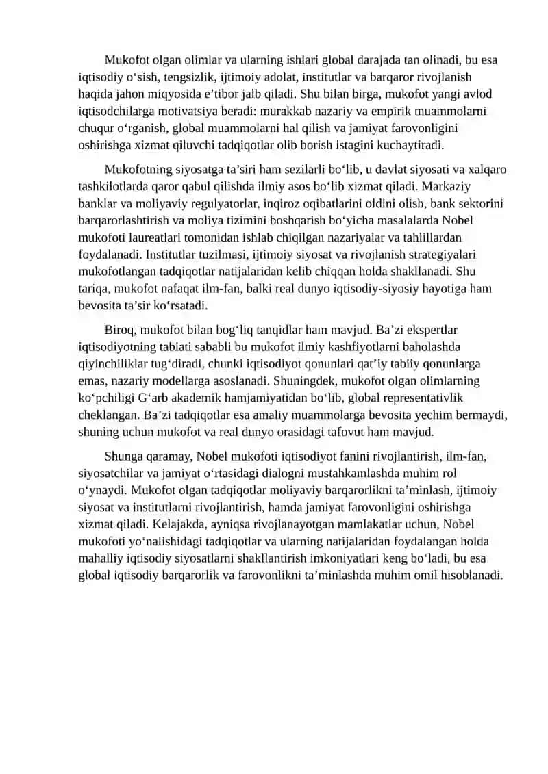 IQTISODIYOT SOHASIDA NOBEL MUKOFOTI LAUREATLARI 4