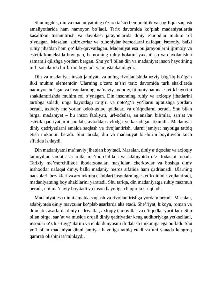 Din va madaniyat o'zaro ta'siri san`at adabiyot va memorchilik misolida 4