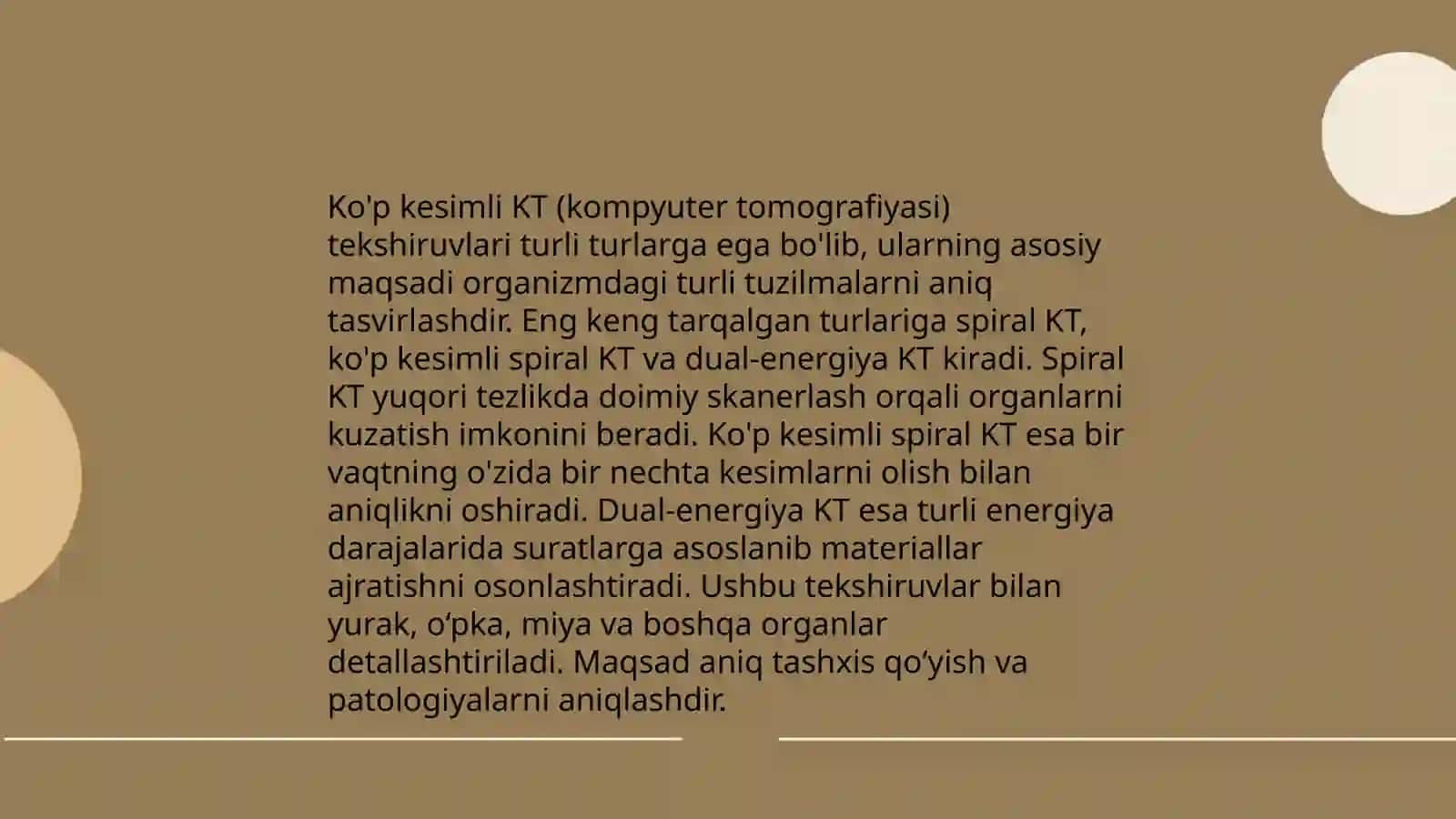 Spiralli kompyuter tomografiya (KT) usuli 4