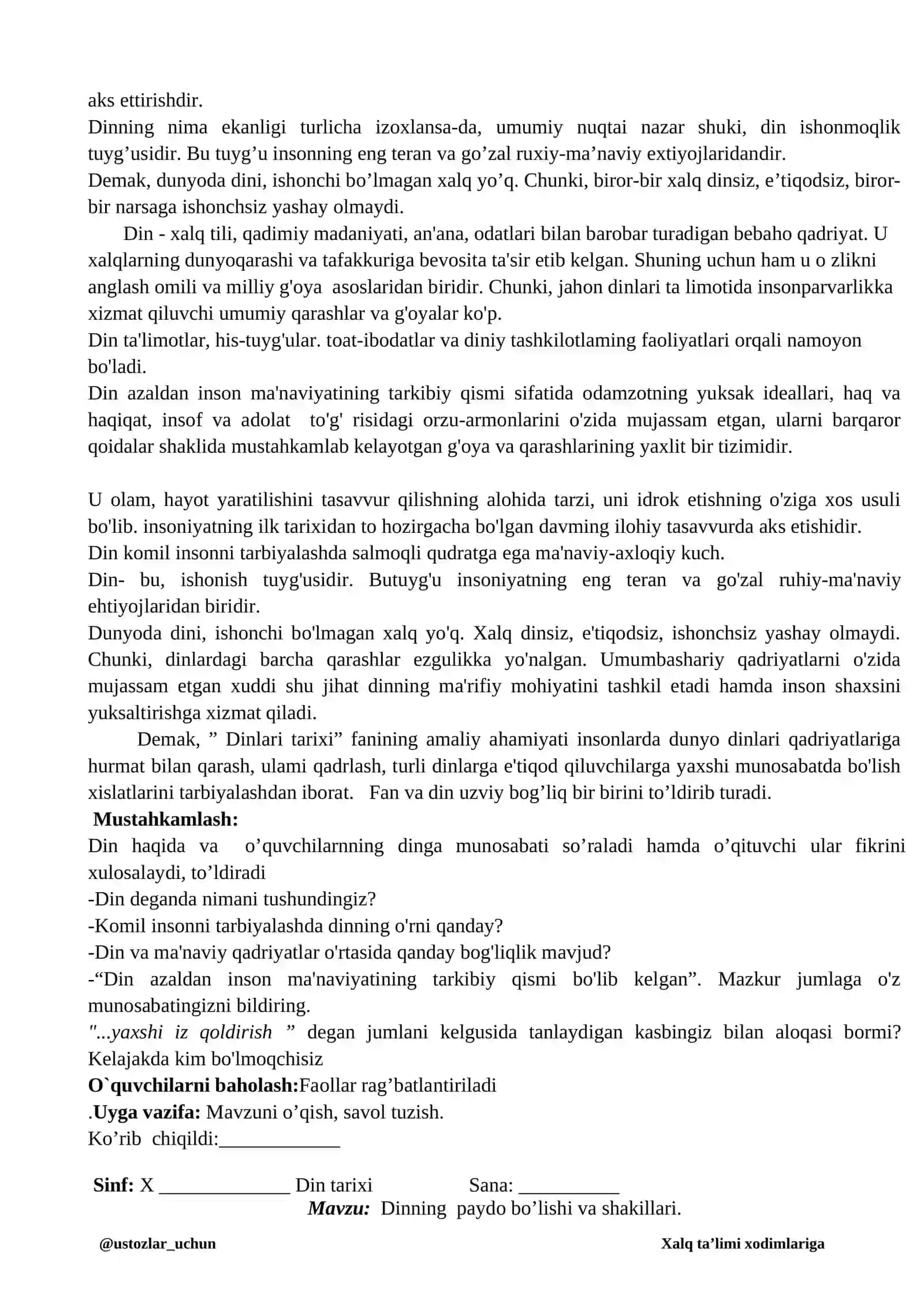 Dinning jamiyatdagi o‘rni va vazifalari 4