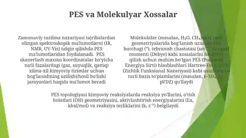 Kimyoviy potensial energi sirtlari (PES) 4