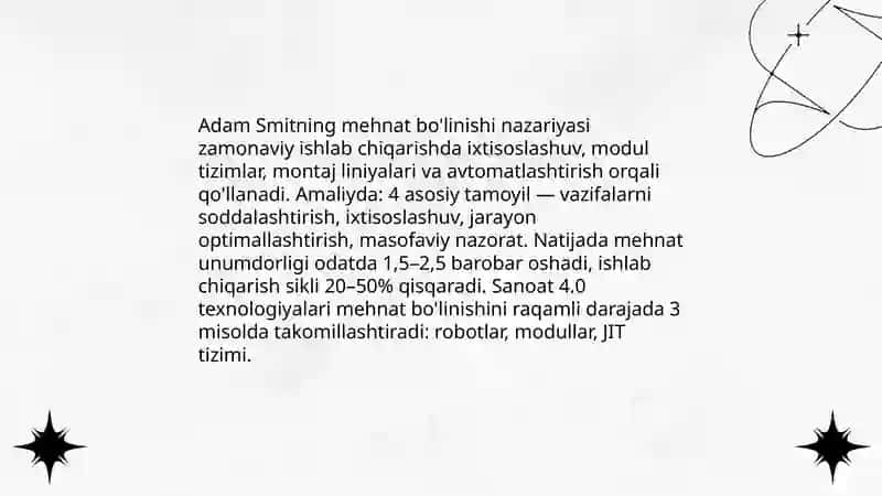 Adm Smit va hozirgi zamon. D. Rikardo ta'limotining ahamiyati 4