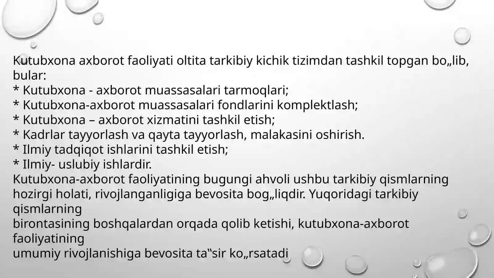 Kutubxona axborot faoliyatini boshqarish jarayonlari 4