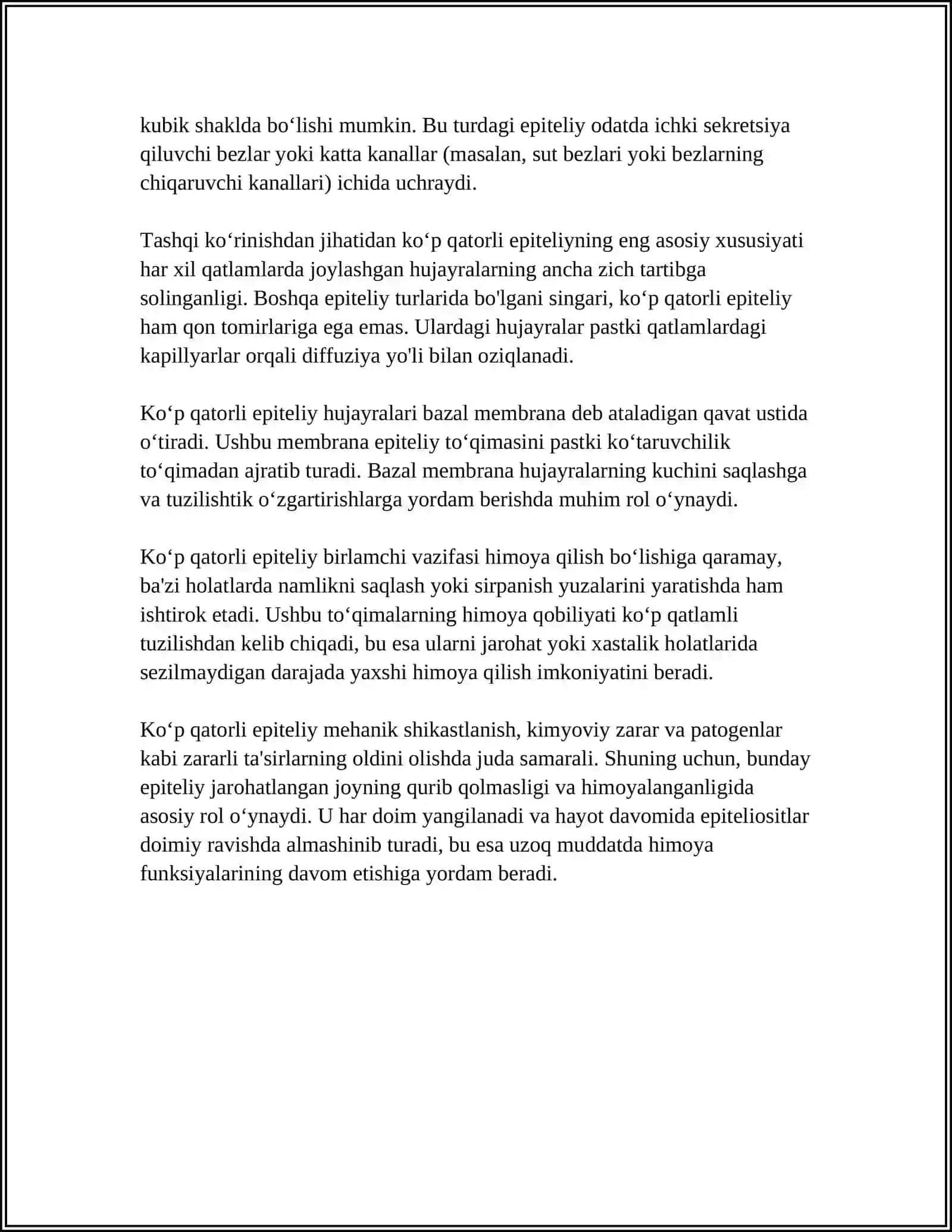 KOʻP QATORLI EPITELIYNING TUZILISHI 4