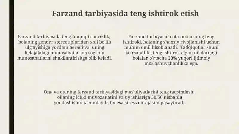 Oilada Gender Tanglikni Ta‘minlash Usullari 4