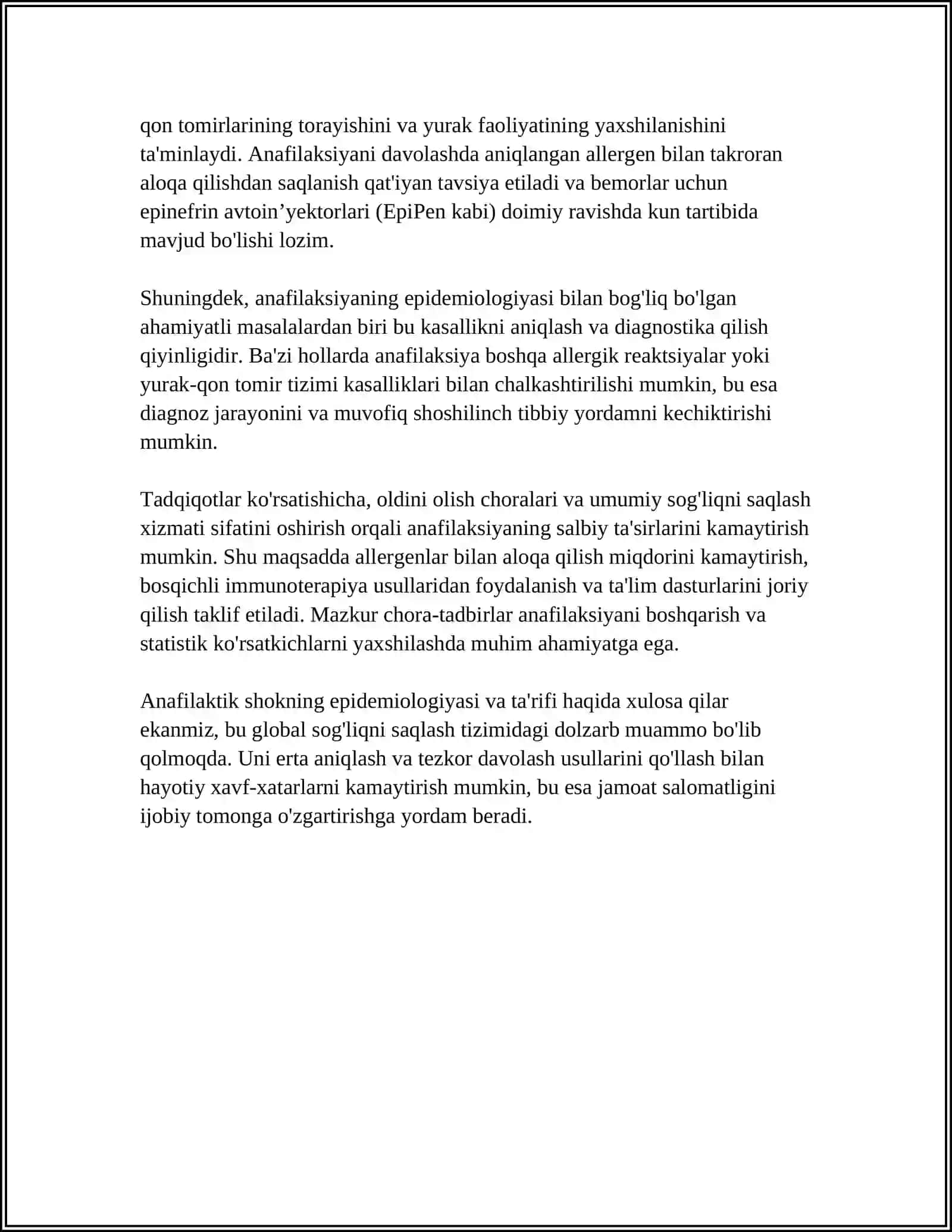 ANAFILAKTIK SHOK VA UNI DAVOLASH 4