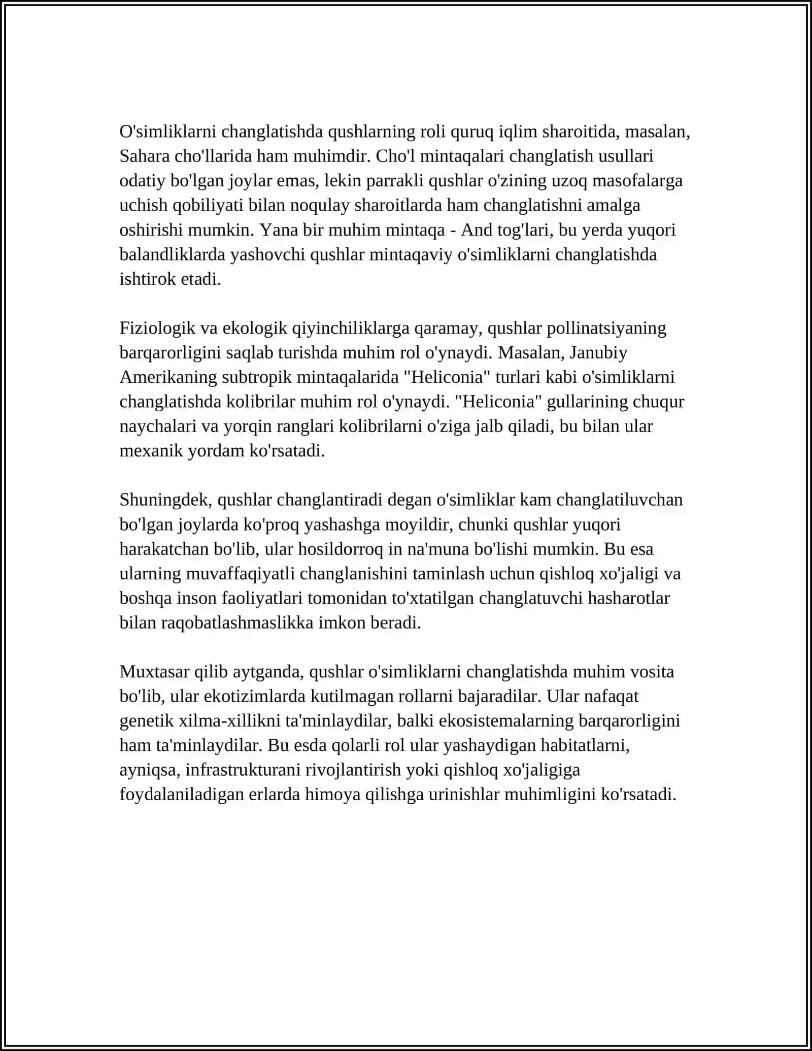QUSHLARNING AMALIY AHAMIYATI ( TABIATDA,XALQ XOʻJALIGINING TURLI TARMOQLARIDA) 4