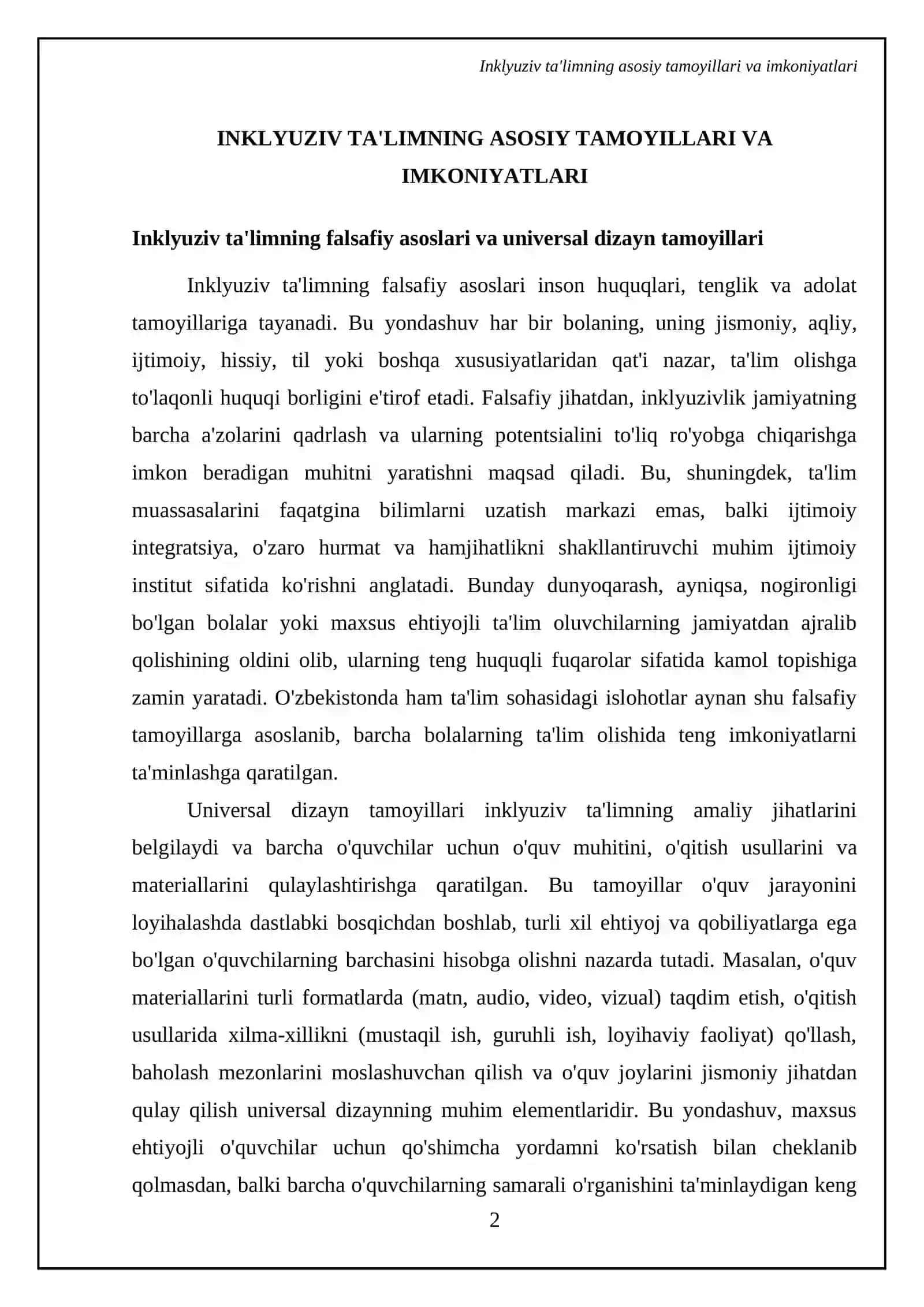 Inklyuziv ta'limning xususiyatlari ochiqligi va undan foydalanish 4