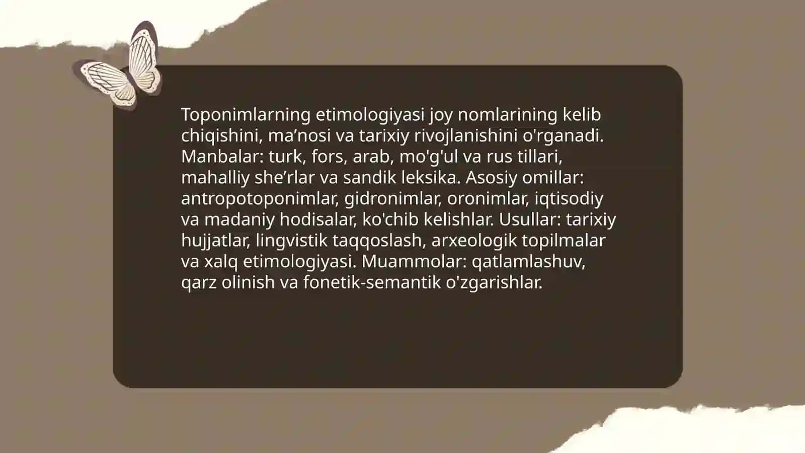 Toponimika, Terminologiya 4