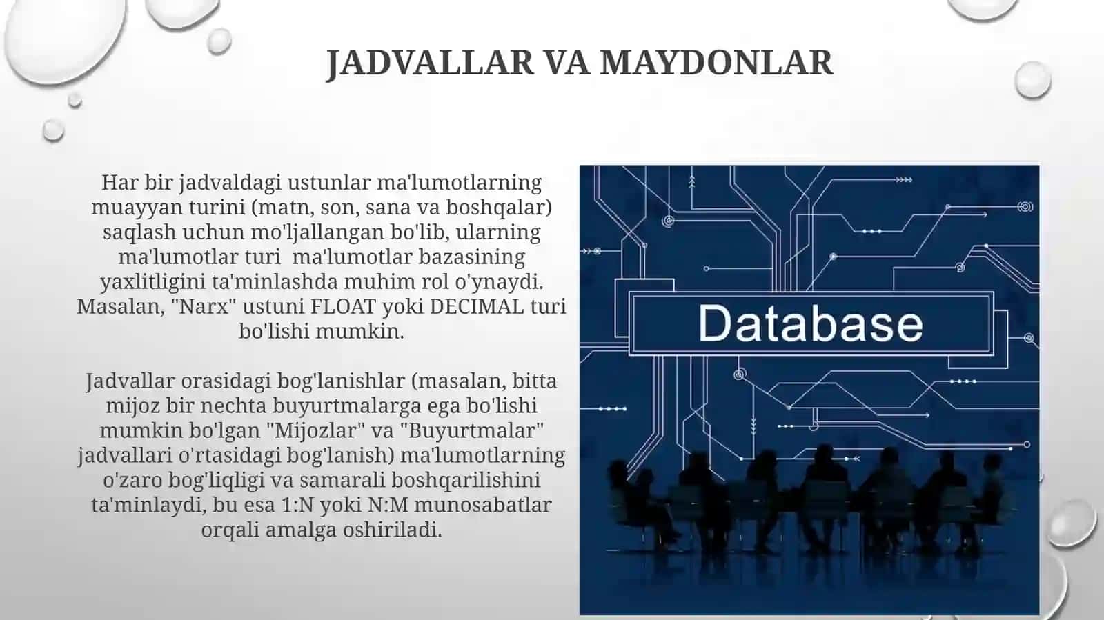 Ma'lumotlar bazasini boshqarish tizimlari (DBMS) 4