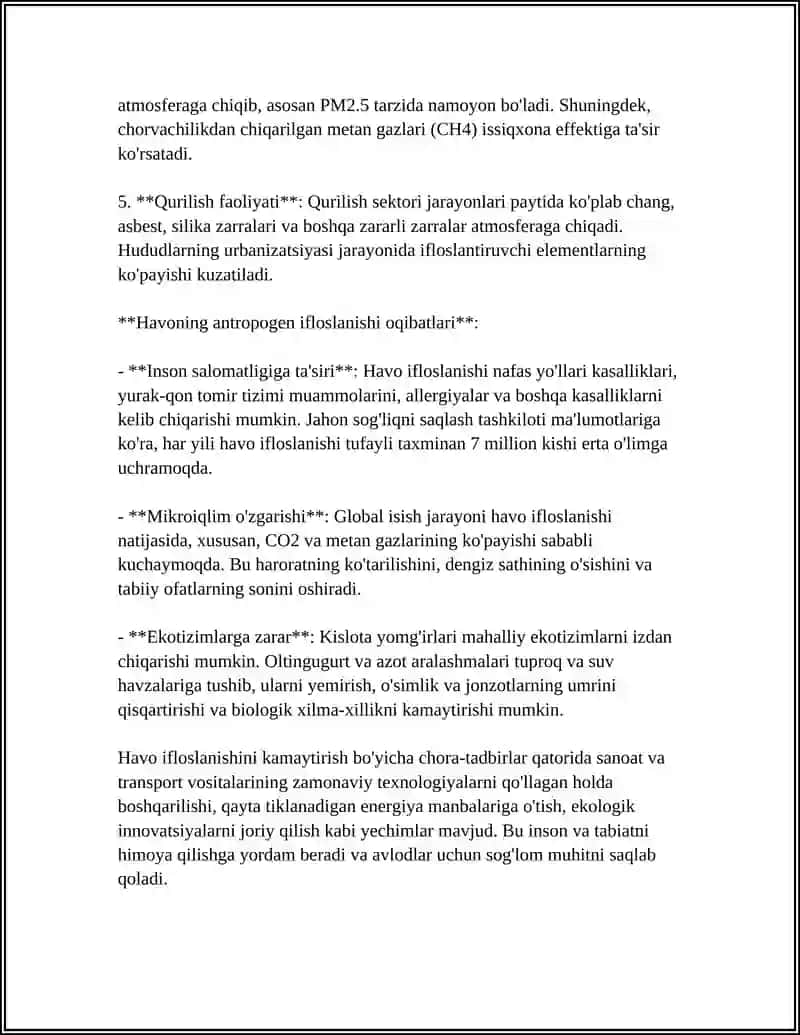 ANTROPOGEN RESURSLARDAN FOYDALANISH VA MUHIT DEGRADATSIYASI 4