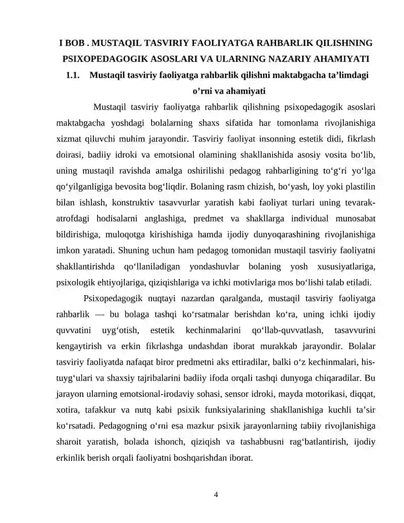 Mustaqil tasviriy faoliyatga rahbarlik qilishning psixopedagogik asoslari 4