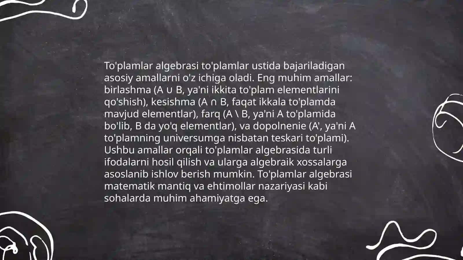 To'plamlarni sinflarga ajratishga oid misollar 4
