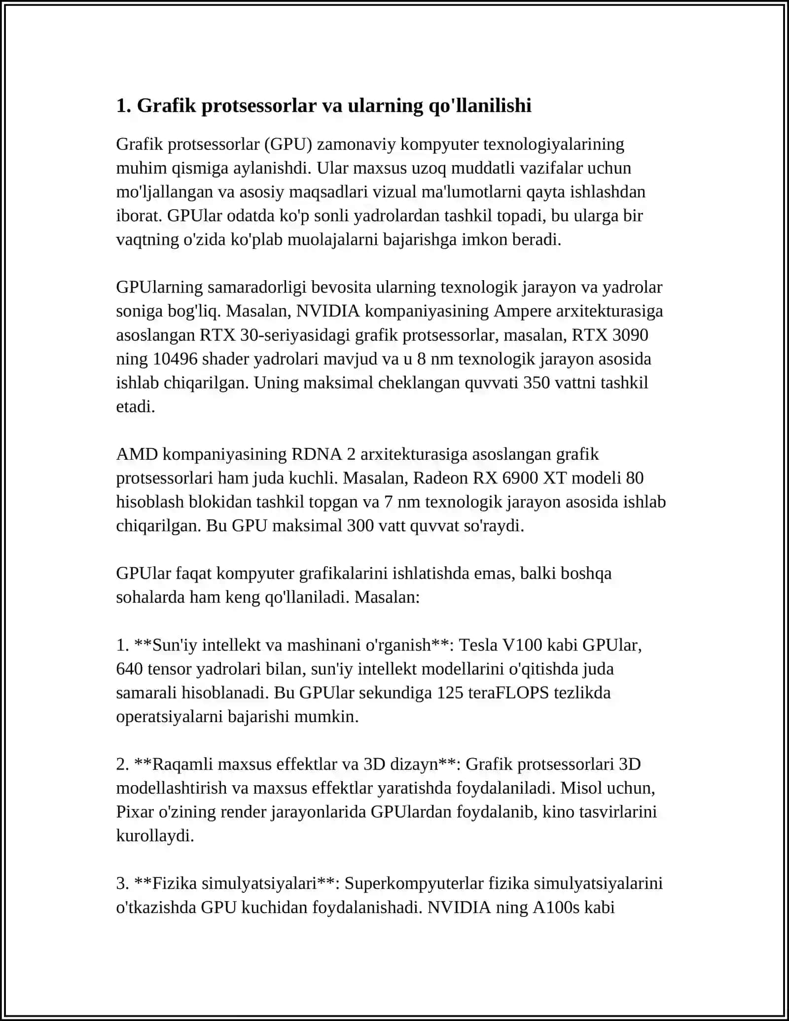 GRAFIK PROTSESSORLARDA PARALLELASHTIRISH JARAYONLARI. OPENCL TEXNOLOGIYASI 4