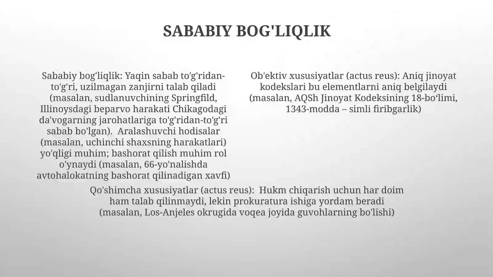 Jinoatning obyektiv tomoni faktativ belgilar 4