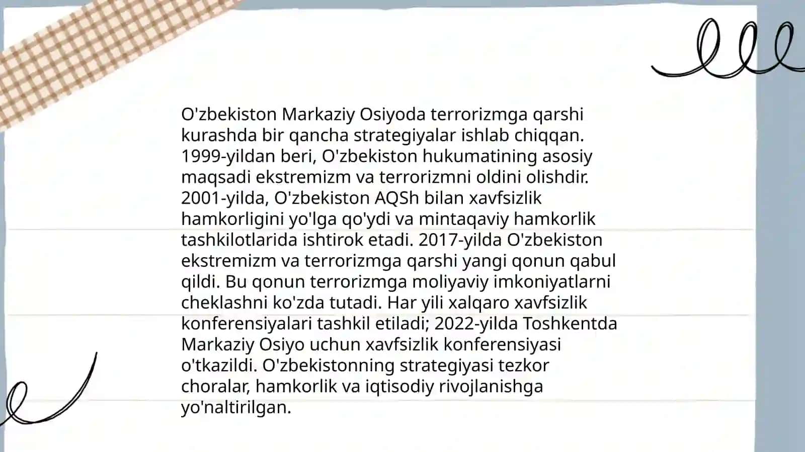 Markaziy Osiyoda xavfsizlik masalalari va O'zbekistonning tutgan o'rni 4