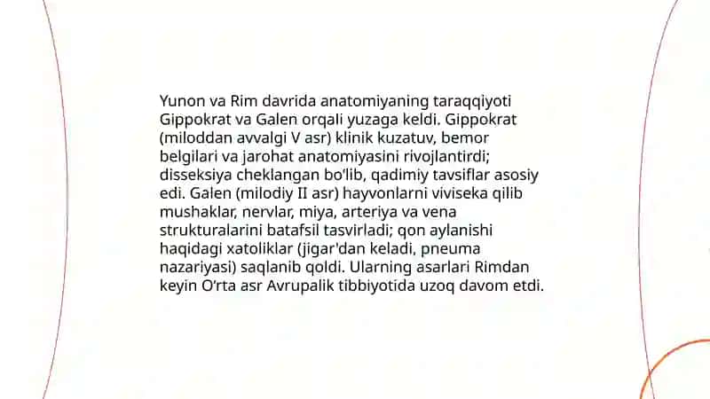 Anatomiya fanining rivojlanishi tarixi va boshqa fanlar bilan aloqasi 4