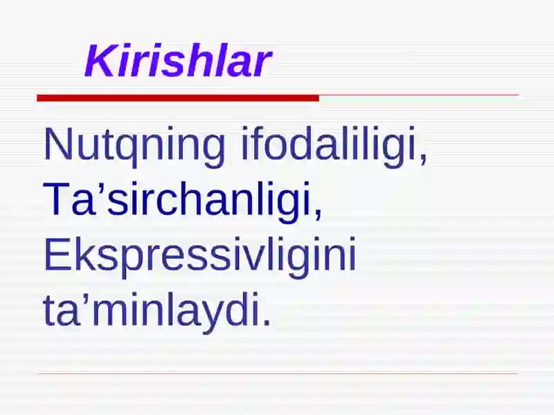 Gapdagi kirishlar uslubiyati 4