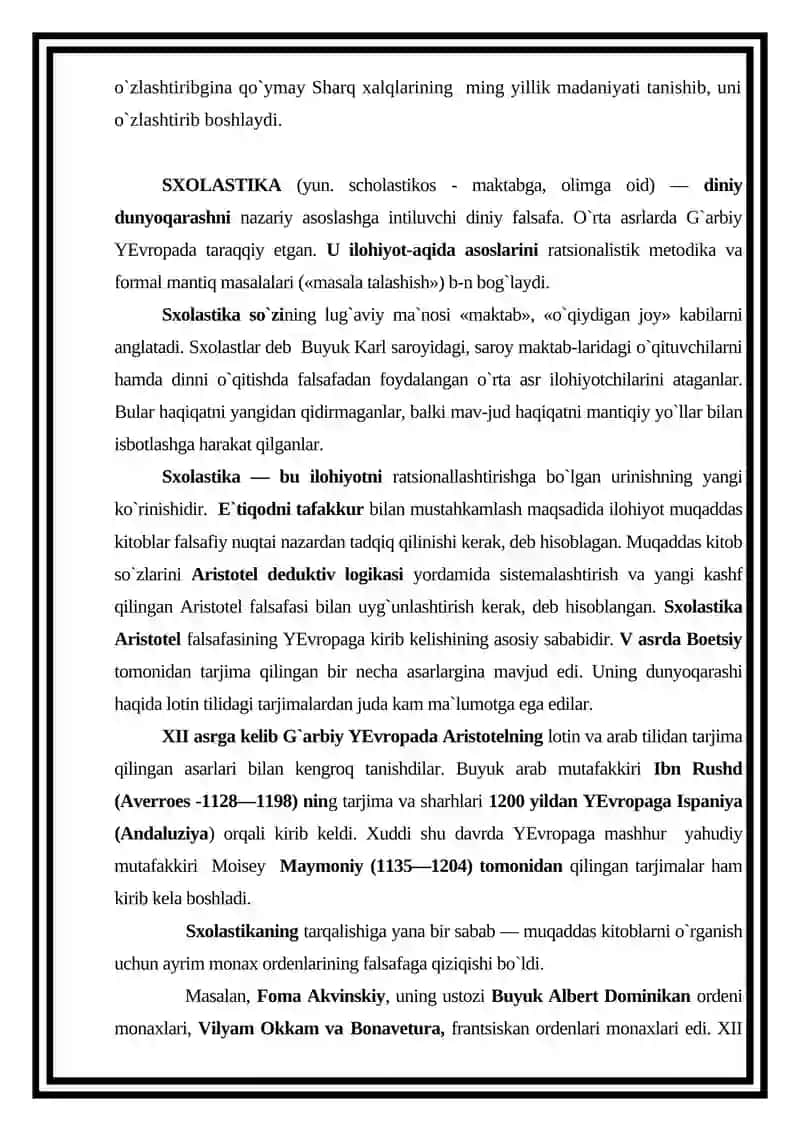 O`rta asrlarda Yevropa fani 4