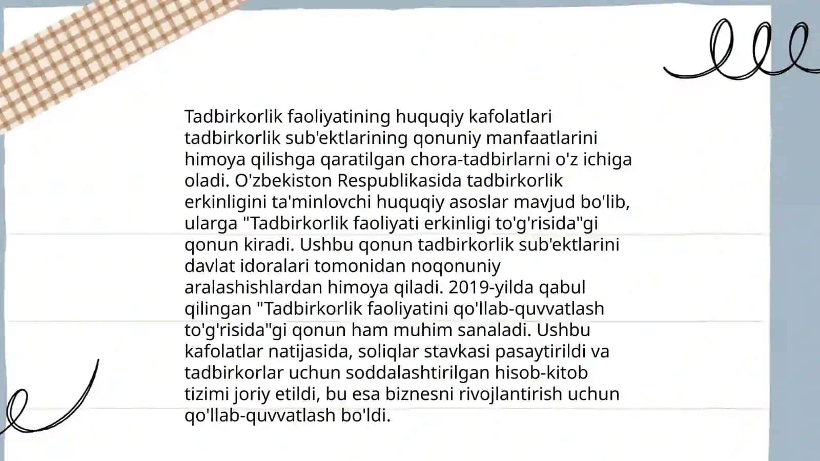 Tadbirkorlik faoliyati erkinligi va kafolatlari 4