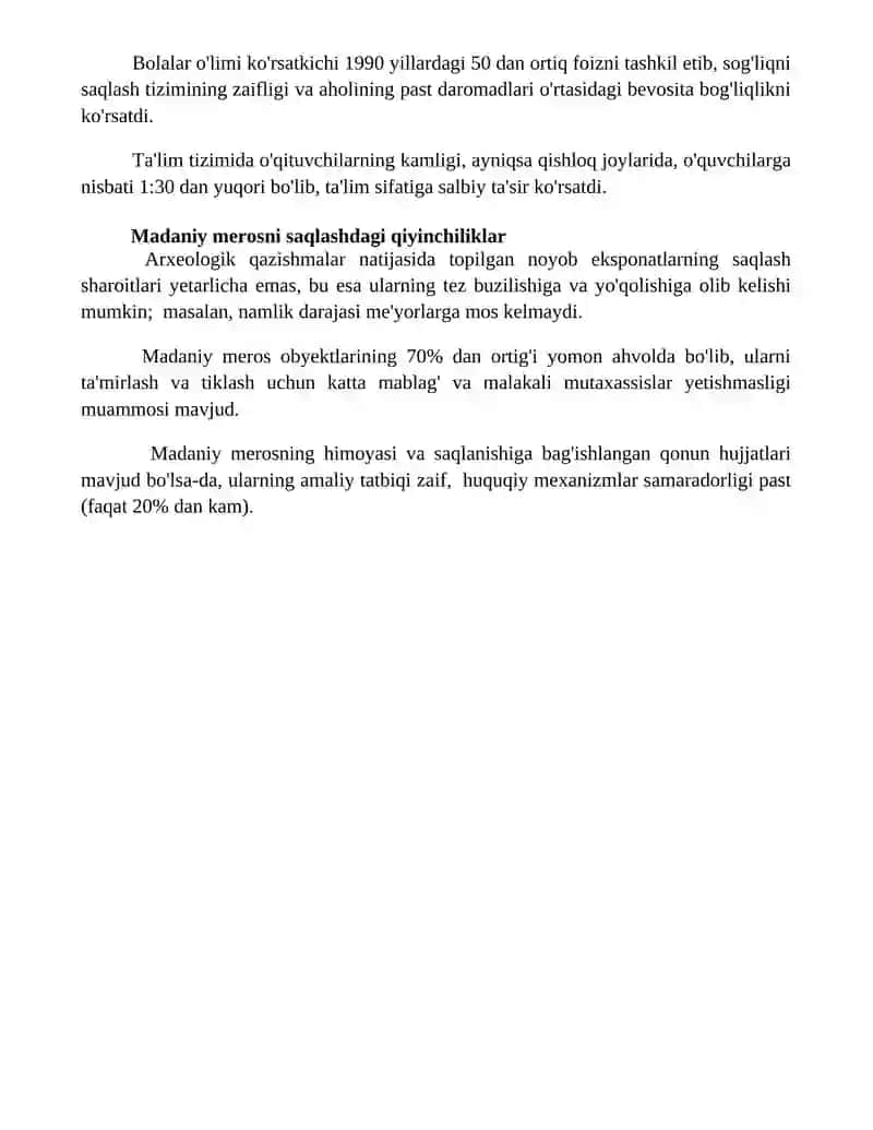 Yangi ming yillik arafasida óz yechimini topmayotgan muammolar 4
