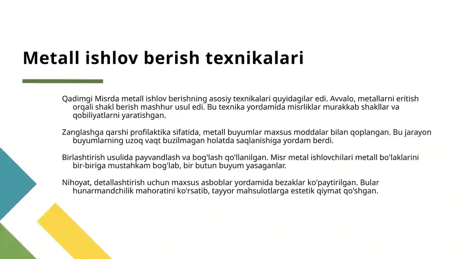 QADIMGI MISIRDA METALL 4