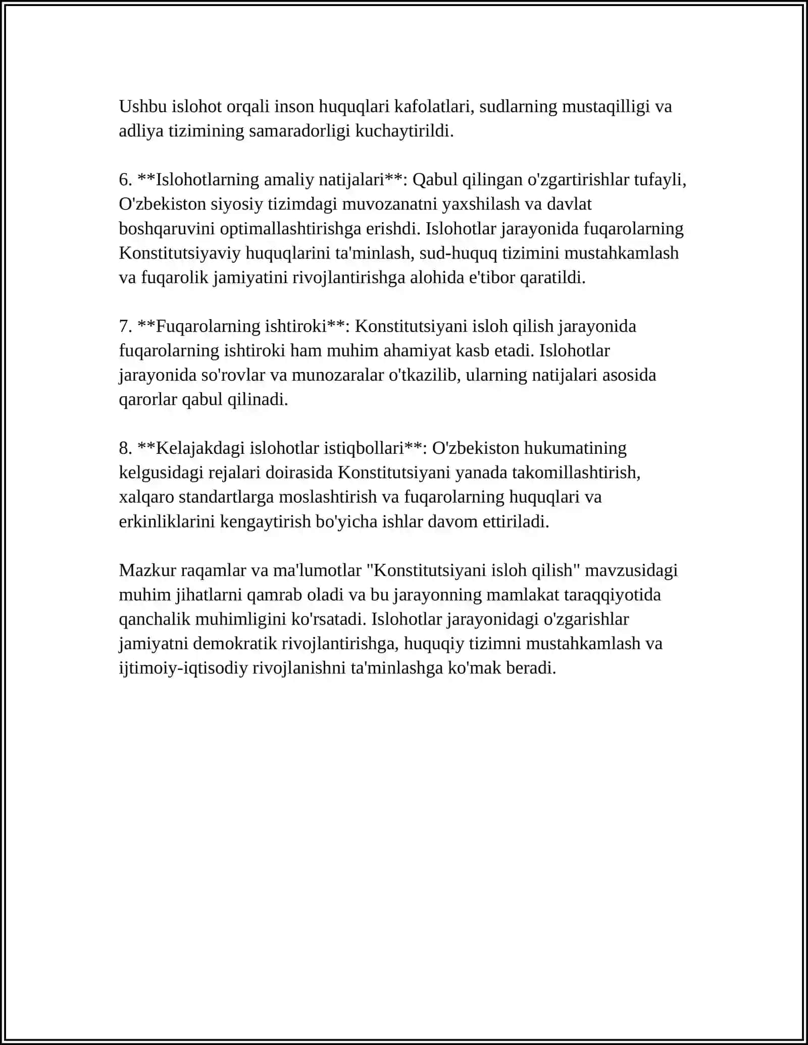 MUSTAQILLIK YILLARIDA DAVLAT BOSHQARUV TIZIMIDA AMALGA OSHIRILGAN ISLOHOTLAR 4