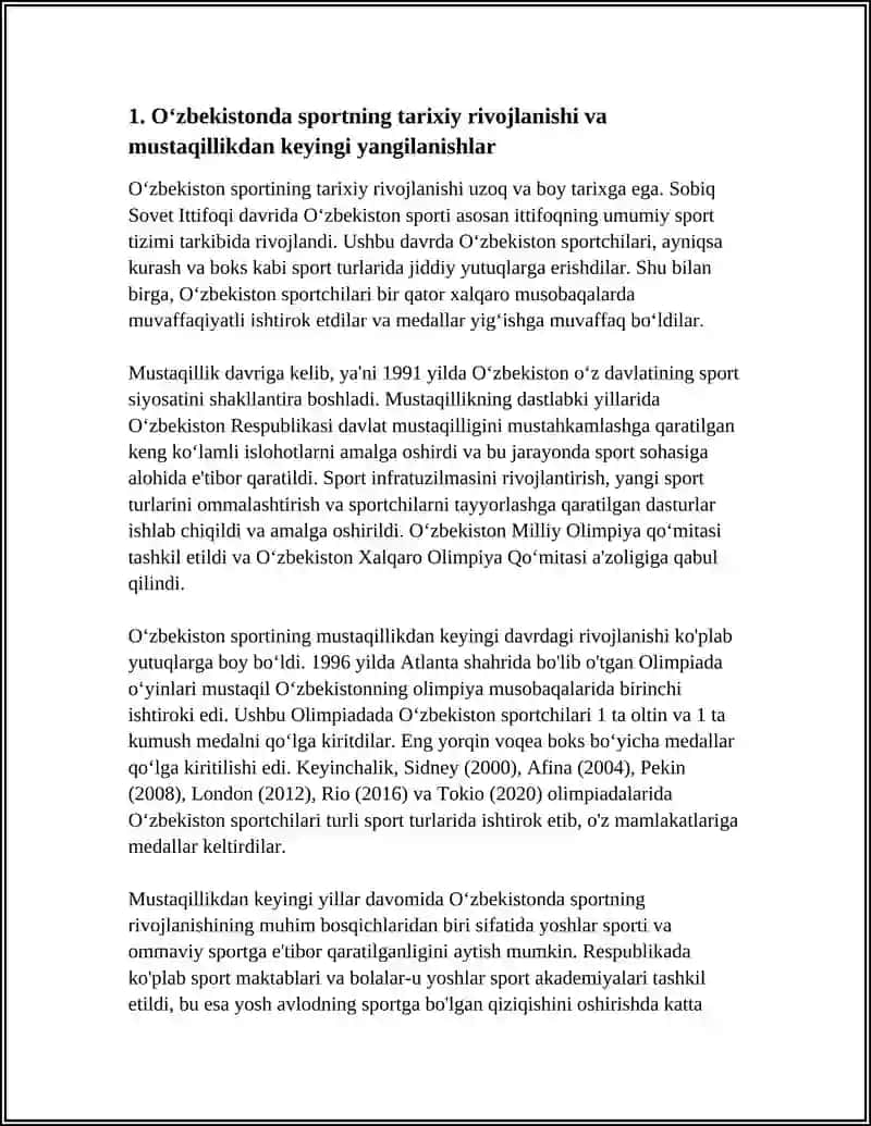 OʻZBEKISTONDA SPORTNING RIVOJLANISHI VA JAHON ARENALARIDA 4