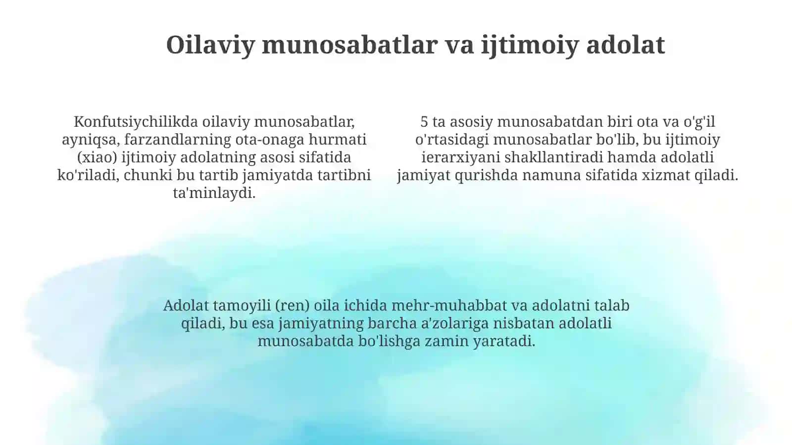 Konfutsiylik taʼlimoti, ijtimoiy-axloqiy masalalar 4