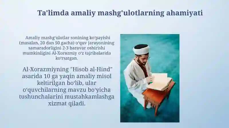 Abu Abdulloh ibn Muso Al-Xorazmiyningdidaktikgʻoyalari 4